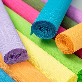 Cuộn giấy nhún làm hoa đủ màu, giấy nhăn làm hoa mỹ thuật , decor loại 1 không rách- giá rẻ-khổ 50cm*2,5m