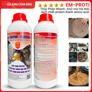 E.M - PROTI: Men Ủ  Phân Cá, Phân Bánh Dầu, Không Mùi Hôi  - Tách Chiết Protein - Chai 1 LÍT
