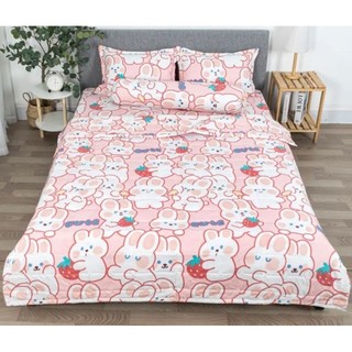 Bộ chăn hè ga gối 5 món thỏ hồng cute đủ kích thước