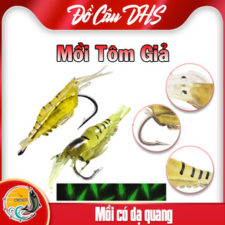 Mồi câu cá tôm nhảy có kèm lưỡi câu siêu nhậy, Mồi câu cá dạ quang trong đêm - Đồ Câu DHS