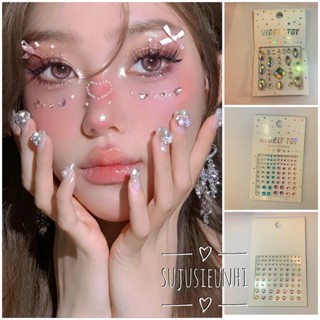 (100 mẫu) Tổng hợp các mẫu đá dán mắt makeup đính mặt , tóc, cơ thể miếng dán trang điểm chuyên nghiệp ( keo sẵn)