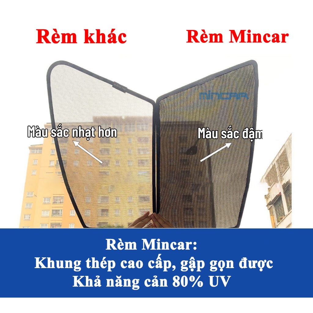 Rèm che nắng nam châm cho xe Toyota Wigo, Prado, Rush, Venza, Zace, Hilux, RAV4 bộ 4 tấm cho 4 cửa, vừa khít kính