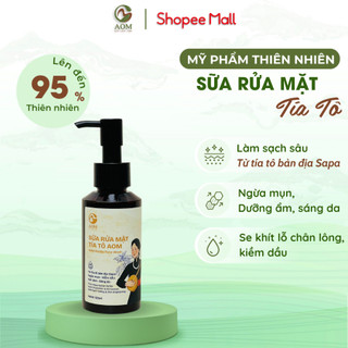 Sữa rửa mặt tía tô cho mọi làn da lành tính dưỡng ẩm an toàn cho cả bà bầu A OM NATURAL 120ML
