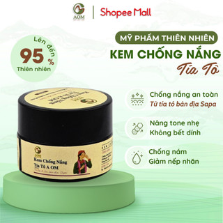  Kem Chống Nắng TÍA TÔ SPF50+/PA++++ A Om Natural Nâng Tone Dịu Nhẹ Lành Tính 5gr
