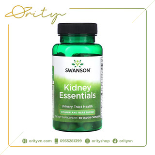 Viên uống bổ thận, tráng dương, hỗ trợ hệ tiết niệu swanson kidney essentials - 60 viên