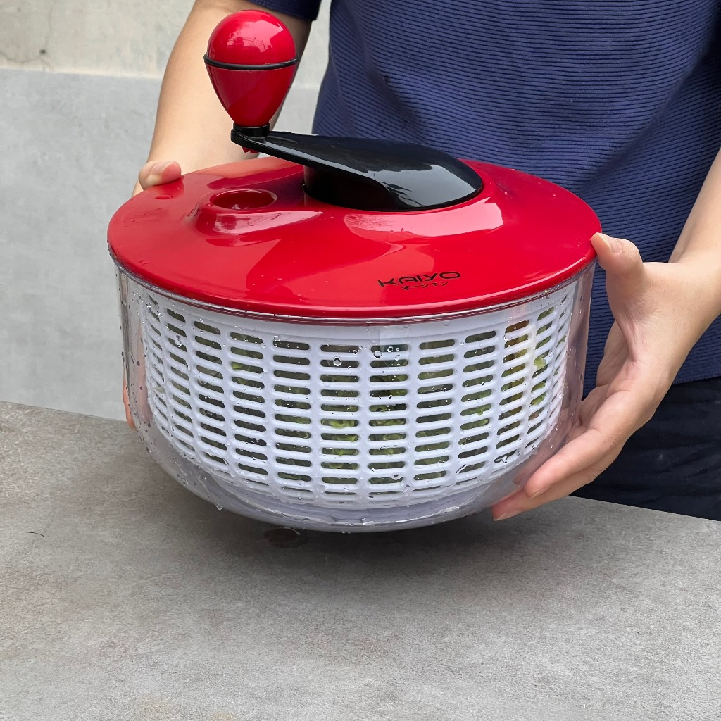 Rổ quay rau Kaiyo 5.5 lít 26cm, Rổ quay rau li tâm, đáy rổ có gioăng silicon chống trượt, chính hãng