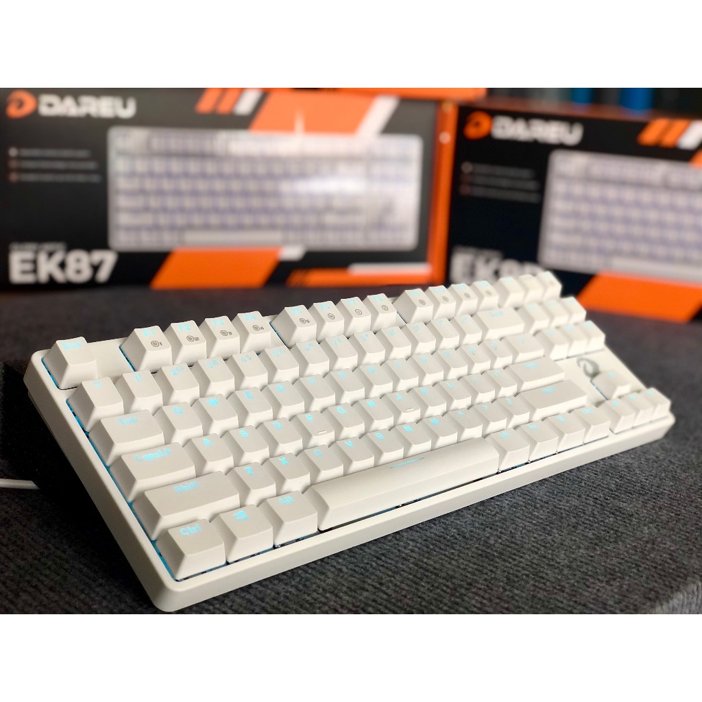 Bàn phím cơ Gaming DAREU EK87 Trắng - LED Xanh ( Blue/ Brown/ Red D switch) | BigBuy360 - bigbuy360.vn