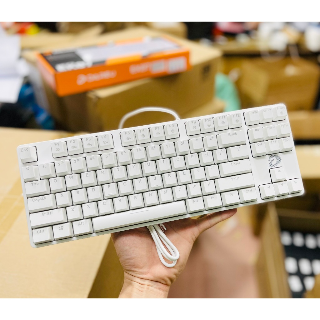 Bàn phím cơ Gaming DAREU EK87 Trắng - LED Xanh ( Blue/ Brown/ Red D switch) | BigBuy360 - bigbuy360.vn