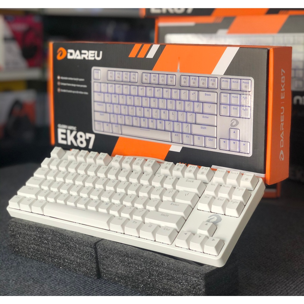 Bàn phím cơ Gaming DAREU EK87 Trắng - LED Xanh ( Blue/ Brown/ Red D switch) | BigBuy360 - bigbuy360.vn