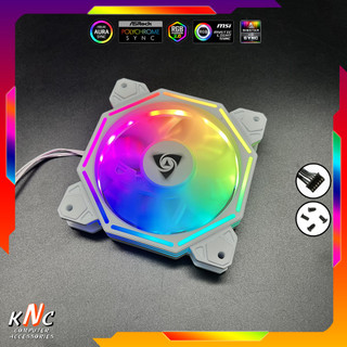 Quạt Tản Nhiệt K5 V4 V2 Y1 V5 White Fan Led RGB 6Pin Kích Thước 12cm Đồng Bộ Hub Coolmoon Tomato Xigmatek VSP