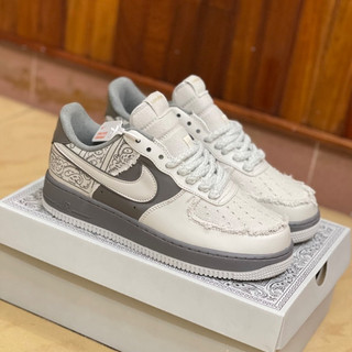 Giày thể thao_af1 xám xi măng + dây thừng. giày thể thao travis scott xám trắng hót 2024
