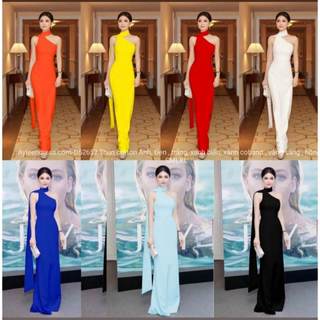 Đầm lệch vai choàng cổ