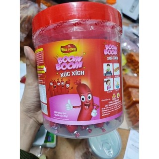 Xúc xích heo tiệt trùng Boom Boom Mai Vàng, xúc xích ăn liền