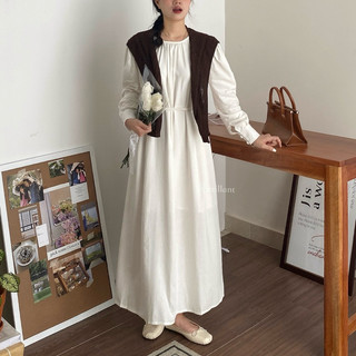 𝐋𝐢𝐭𝐡𝐞 𝐃𝐫𝐞𝐬𝐬 𝐋𝐢𝐧𝐞𝐧 (Váy vai bồng suông kèm đai eo)