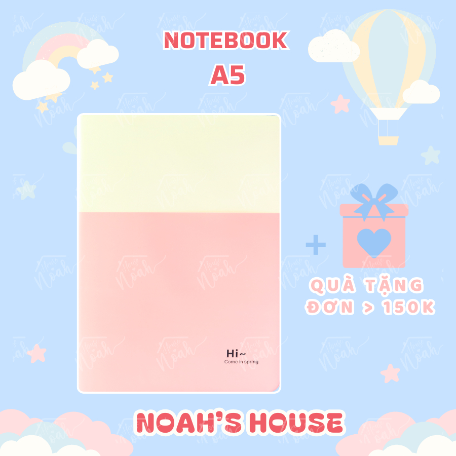 [NOAH'S HOUSE] Sổ Tay Ghi Chép A5 Bìa Dẻo Màu Pastel Notebook Bullet Journal - Phong Cách Hiện Đại