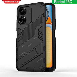 Ốp lưng Xiaomi Redmi 13C / Redmi A3 chống sốc Iron Man Ver 2 cao cấp giá đỡ xem phim bảo vệ toàn diện