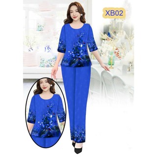 Đồ bộ trung niên cao cấp tặng bà tặng mẹ, chất lụa mềm mịn mát siêu đẹp siêu sang ạ
