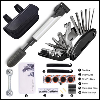   Có Túi Đựng  Bộ Dụng Cụ Sửa Chữa Xe Đạp Kèm Hộp Vá Lốp Đa Năng Gắn Treo Khung Sườn Xe 