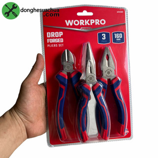 Bộ kìm 3 chi tiết workpro wp201008 loại 6 inch/180mm