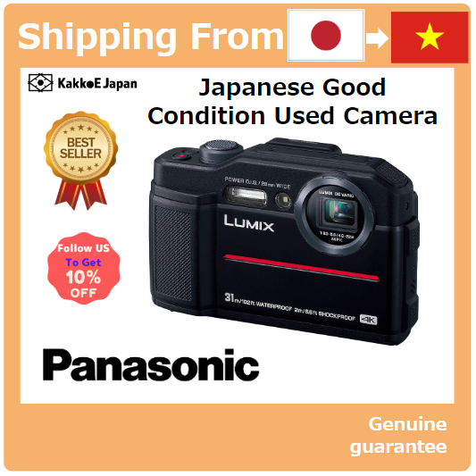 [Máy ảnh đã qua sử dụng tại Nhật Bản] Máy ảnh kỹ thuật số nhỏ gọn Panasonic Lumix FT7 Hỗ trợ video 4K màu đen DC-FT7-K [Japan Used Camera] Panasonic Compact Digital Camera Lumix FT7 Waterproof 4K Video Support Black DC-FT7-K