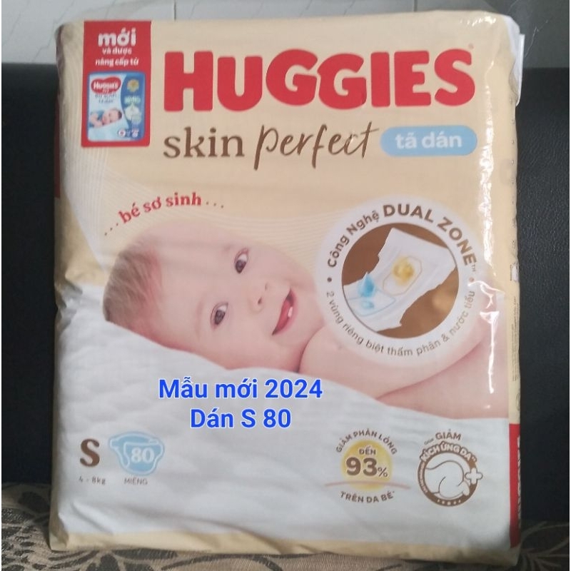 《HCM》Tã / bỉm Dán Huggies dành cho trẻ sơ sinh từ 4-8 kg size S80+2 /