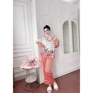 Pizama lụa latin măc nhà cao cấp-(size 45-65kg)