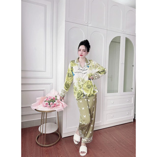 Pizama lụa latin măc nhà cao cấp-(size 45-65kg)