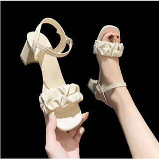  Giày cao gót 5 phân-7 Phân sandal quai nhúm kiểu mới nhà sam 046 