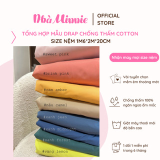 [Size nệm 1m6*2m*20cm] Ga chống thấm cotton Nhà Minnie cho bé - Mềm Mịn Mát  - Bảo hành 6 tháng