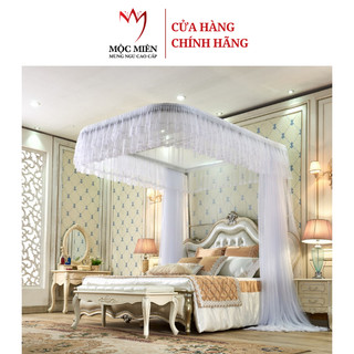 Màn ngủ / mùng ngủ - màn khung ròng rọc kéo dây 1 cửa, cao 2m3 - màu trắng