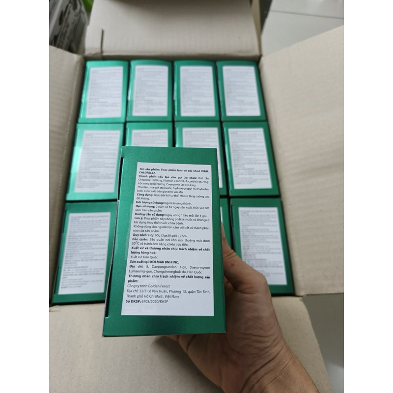 Tảo Lục Vital Chlorella nhập khẩu Hàn Quốc 1 hộp 30 gói.