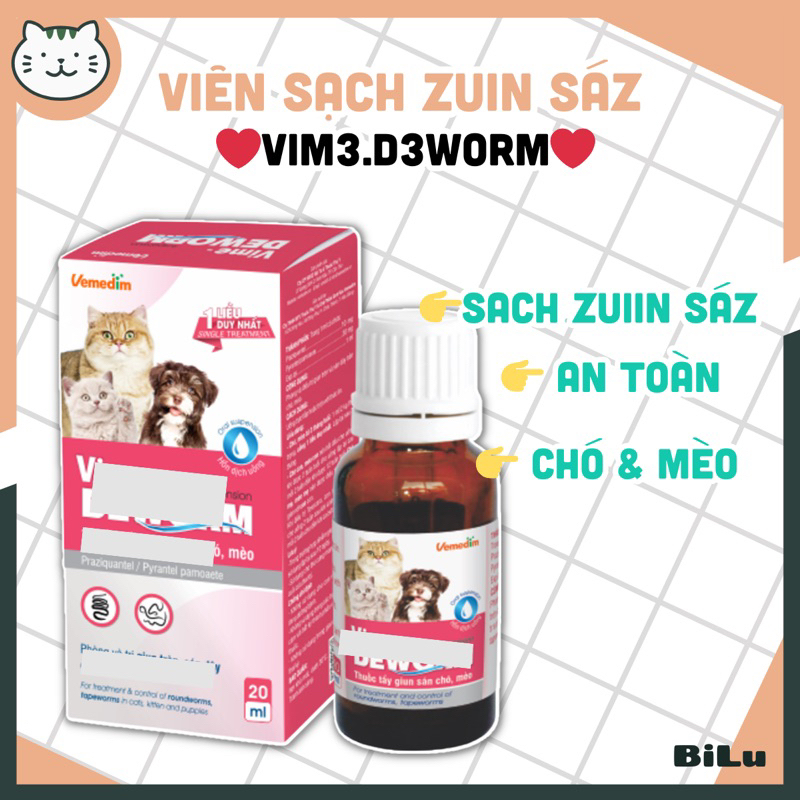 𝓥𝓲𝓶𝓮 𝓓𝓮𝔀𝓸𝓻𝓶 sạch 𝒈𝒊𝒂𝒏 𝒔𝒖́𝒏 chó mèo giúp đường tiêu hoá khoẻ mạnh