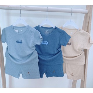 Bộ cộc tay bé trai cotton cao cấp Lullaby NH801R