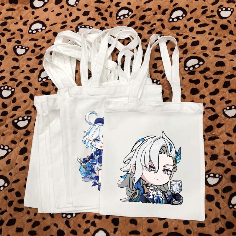 Túi vải tote Arlecchino Charlotte Clorinde Freminet furina  Lynette lyney navia Neuvillette Sigewinn