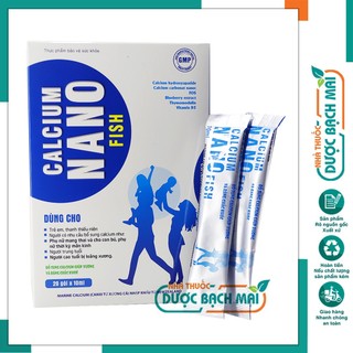 Tăng chiều cao cho bé, Thạch canxi cho bé nano fish, bổ sung canxi nano, D3, K2 MK7 cho trẻ, Hộp 20 gói