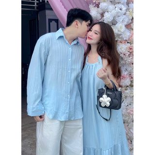 Set Bluesea đồ đôi gồm áo sơmi và váy DEARLUV