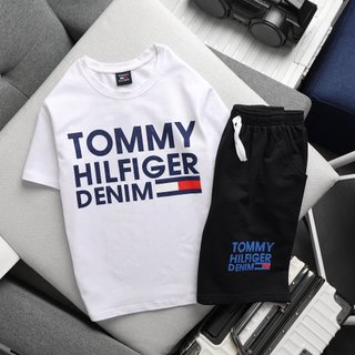 Bộ cộc tay bé trai BUBY KID FASHION T.O.M.Y áo cotton 4 chiều quần da cá, bộ cộc bé trai size đại 23-57kg