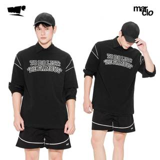 "Nổi" Play Snack - Black - Áo Thun Tay Ngắn Màu Đen Phối Viền Trắng In Chữ