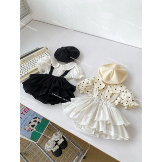 Yếm váy+ áo cổ bèo siêu xinh cho bé hàng QC