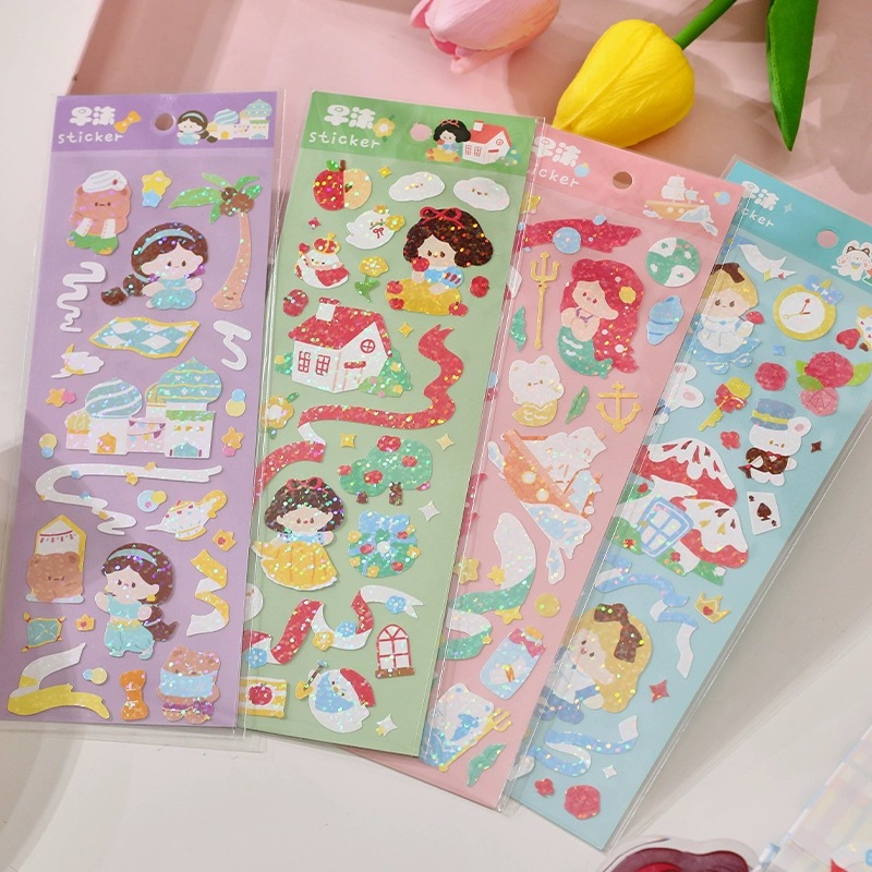 Zanmo 1 Miếng hình dán sticker công chúa laser