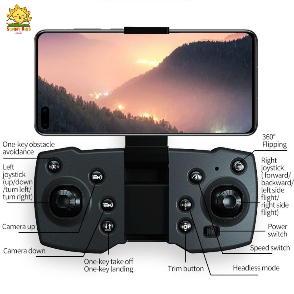 Drone JJRC H115, Camera kép 8K, cảm biến va chạm 4 hướng, động cơ êm, tự di chuyển, tự cân bằng trước gió - Sunny Kids | BigBuy360 - bigbuy360.vn