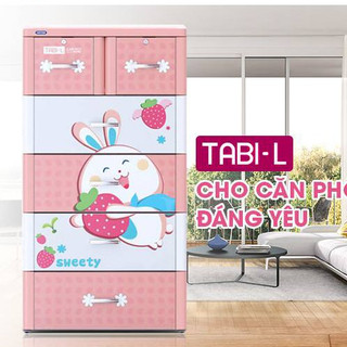 Tủ nhựa Duy Tân Tabi L 5 tầng 6 ngăn MÀU HỒNG - GIAO NHANH HỎA TỐC 2H HỒ CHÍ MINH LIÊN HỆ 0901.448.750