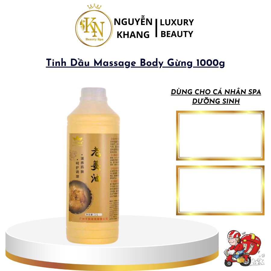 Tinh Dầu Massage, Body Gừng Ngải Cứu |.Đả Thông Kinh Lạc Dành Cho Spa Dưỡng Sinh Chai 1000ml