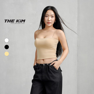 THEKIM Áo croptop nữ 2 dây cao cấp ( có mút ngực ) , áo hai dây sợi bún 100% cotton có đệm mút  A107