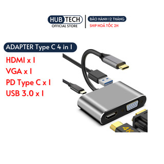 Type C to HDMI VGA USB Type C 4 in 1 dành cho Laptop mac Dell HP và chế độ samsung dex