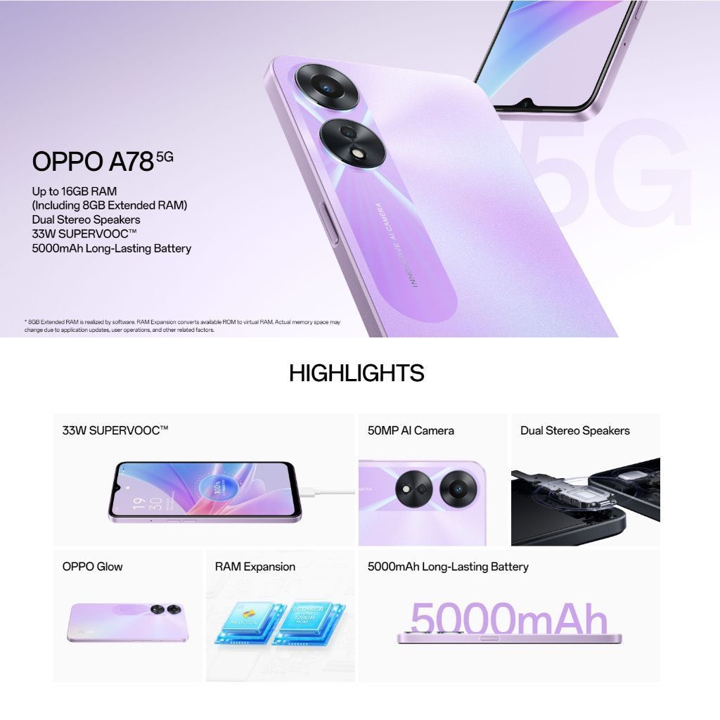 🔥Hàng Chính Hãng 🔥 Điện thoại OPPO A78 l 8GB/256GB l Bộ nhập khẩu gốc | BigBuy360 - bigbuy360.vn