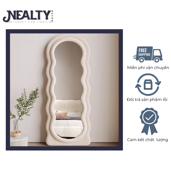 Gương Soi Nealty Decor Hình Sóng Biển Đặc Biệt Dành Cho Phòng Ngủ Nữ