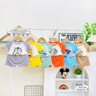 Đồ bộ cho bé cộc tay ngắn tay hình gấu MINKY MOM [Siêu cưng] Bộ ngắn cộc tay thun lạnh quần áo trẻ em
