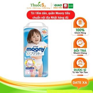Tã / Bỉm dán, quần Moony tiêu chuẩn nội địa Nhật hàng đủ size NB/S/M/L/XL/XXL