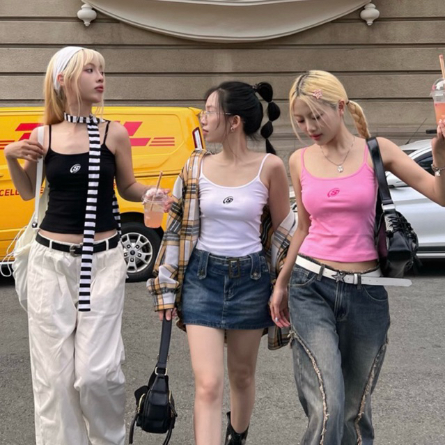 𝐂𝐚𝐦𝐢 𝐓𝐨𝐩 SAPOCHE // Áo 2 Dây Thời Trang Mùa Hè Phong Cách Y2k Acubi